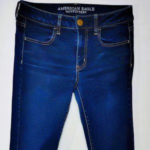 AE Jegging Jean 4 Medium Dark Wash Denim Super Stretch American Eagle Outfitters